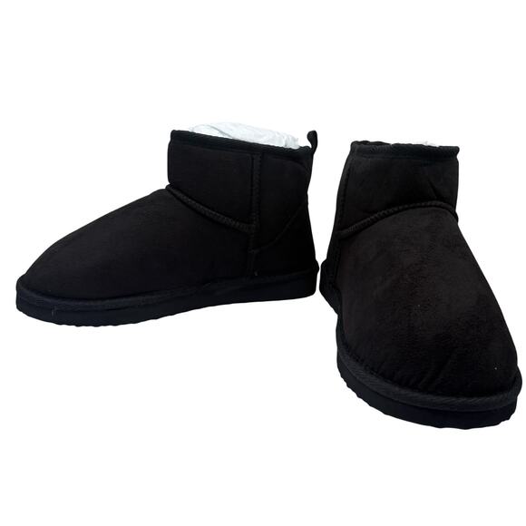 Stitch Fix MIA Bearpaw Shorty Black SZ 6 Suede Ankles Boots Bootie Shearling - Picture 1 of 6